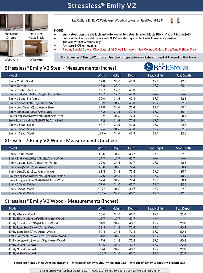 Stressless Emily V2 Sofa Loveseat and Recliners