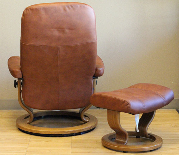 Stressless Ambassador Large Consul Batick Caramel Leather Recliner by Ekornes