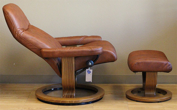 Stressless Ambassador Large Consul Batick Caramel Leather Chair by Ekornes